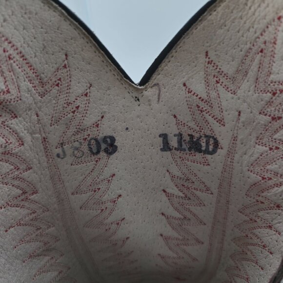 Vintage Mens size 11.5D Red Python Exotic Snakeskin Leather Cowboy Western Boots - Picture 11 of 16